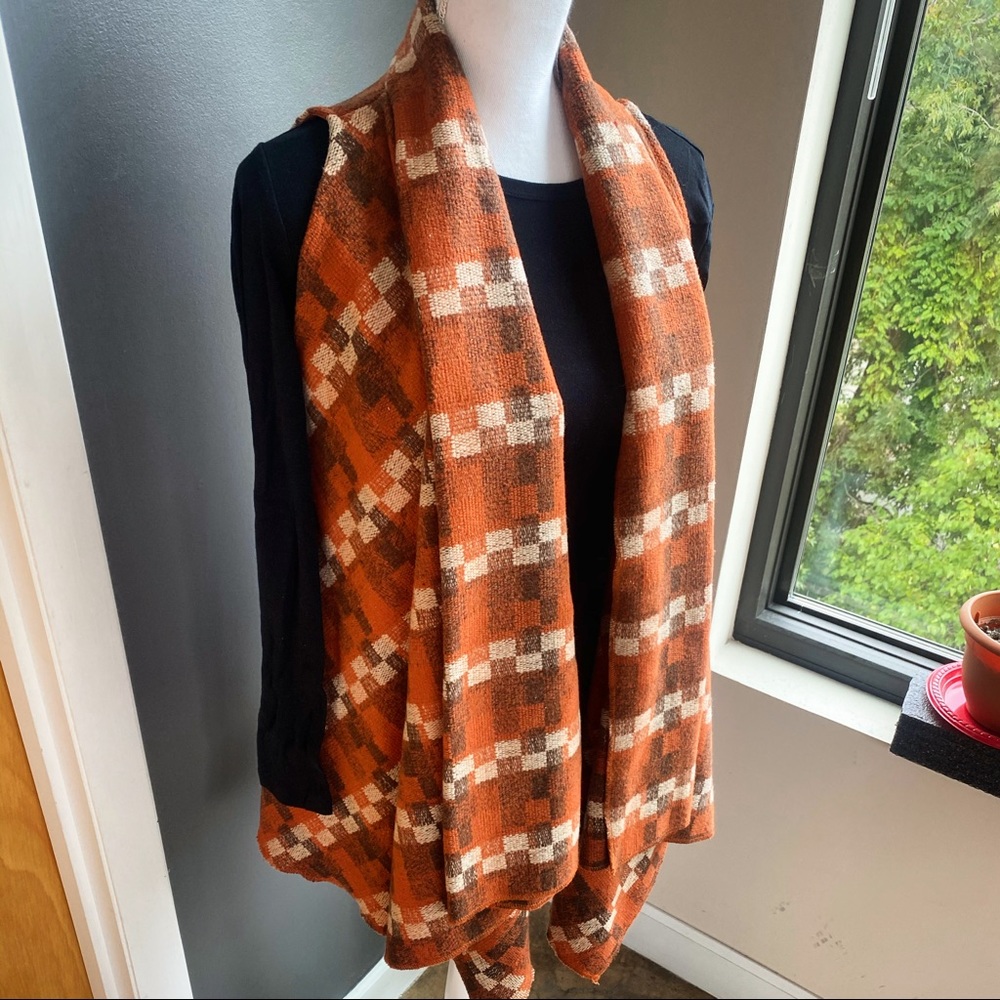 Piko 1988 Wool Blend Plaid Draped Fall Vest